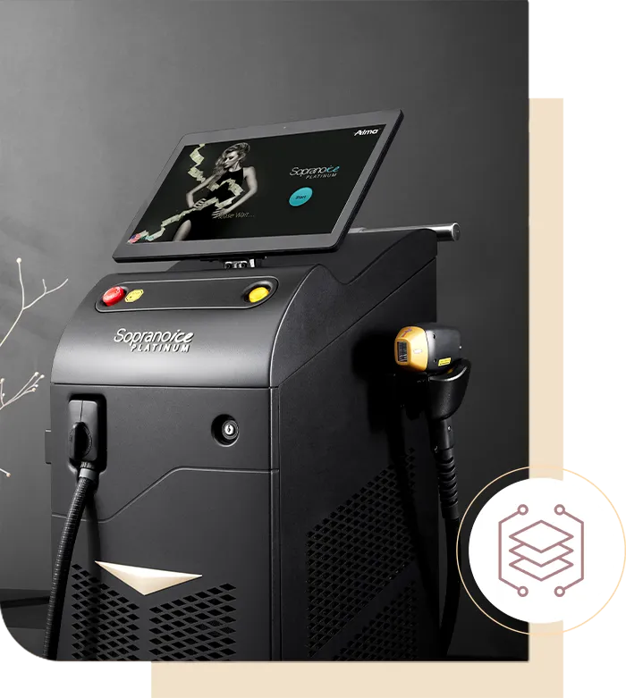 FDA-approved Alma Soprano Ice Platinum laser used at Pigment Skin & Hair Clinic Bengaluru for painless and long-lasting laser hair removal treatments