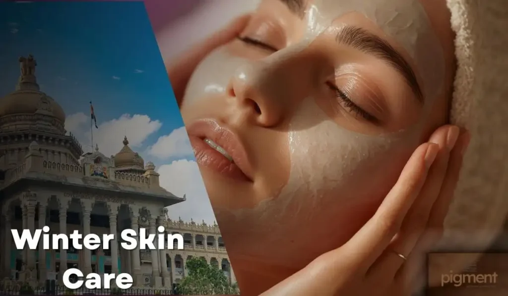 Woman applying moisturizer for winter skin care in Bangalore’s dry weather