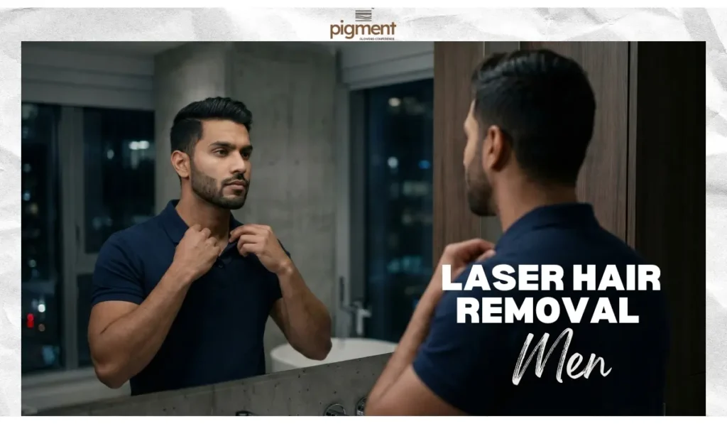 Confident Indian man with perfectly shaped beard line after laser hair removal in Bangalore.